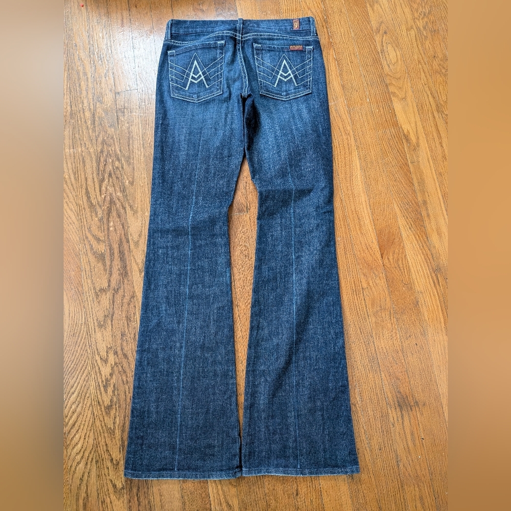 7 For All Mankind A Pocket Jeans Womens 27 Blue Bootcut Stretch Denim - Picture 5 of 5